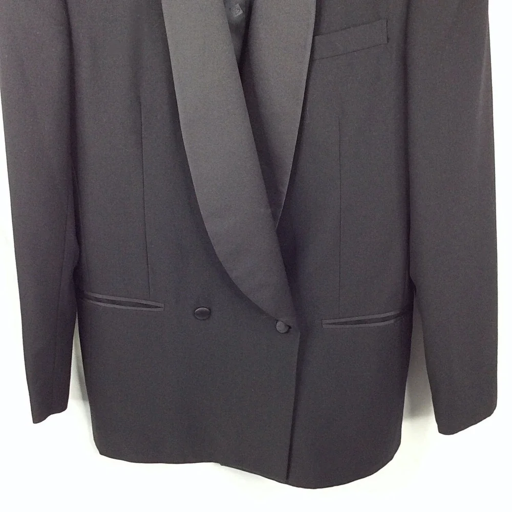 Pierre Balmain Men's Tuxedo Suit Size 43L Black 100% Pure New Wool